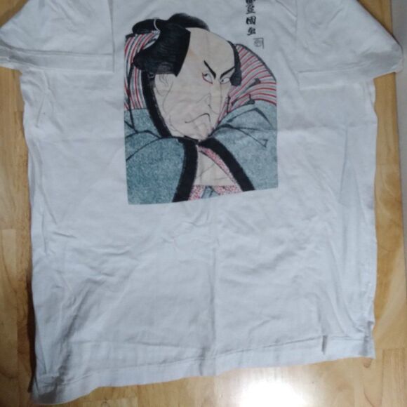 Vintage Japanese Samurai Portrait Illustration T-Shirt - Picture 3 of 7